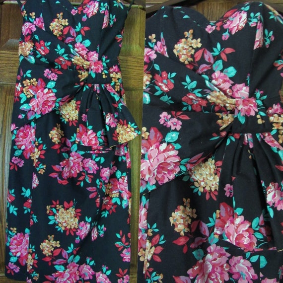 Pinup Tropical Floral Vintage Laura Ashley Boned B