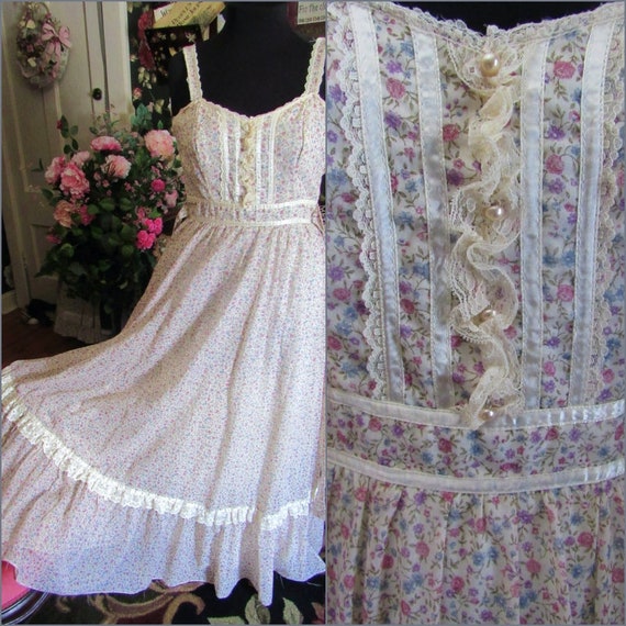 Billowy Wildflower Gunne Sax Victorian Calico Flor
