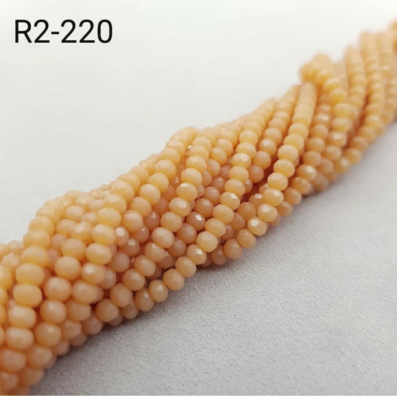 Rondelle faceted beads 2mm Glass beads Round beads DIY Craft supplies Sewing Embroidery Needlework Decoration