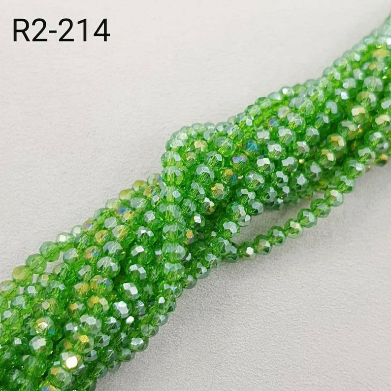 Rondelle faceted beads 2mm Glass beads Round beads DIY Craft supplies Sewing Embroidery Needlework Decoration