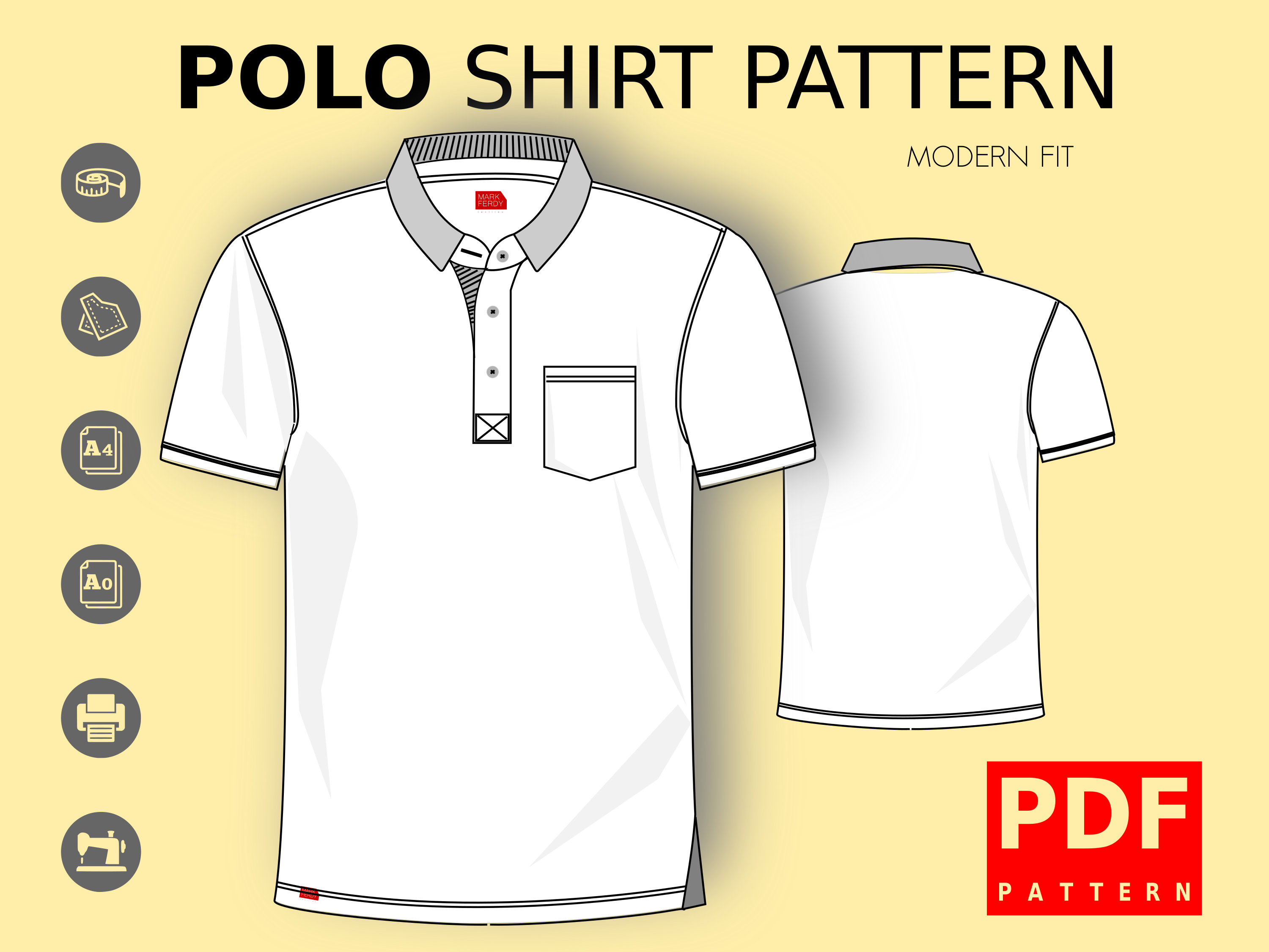 oosters Initiatief Oh jee PDF Polo Shirt Sewing Pattern for Men XS / XXXL - Etsy