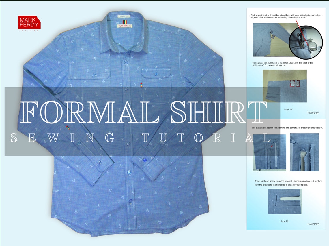 PDF Long Sleeve Shirt Sewing Pattern for Men XS / XXL Etsy