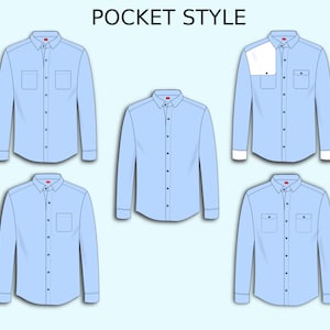 PDF Long Sleeve Shirt Sewing Pattern for Men XS / XXL image 9