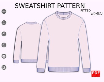 PDF Sweatshirt Sewing Pattern for Women XS / XXXL