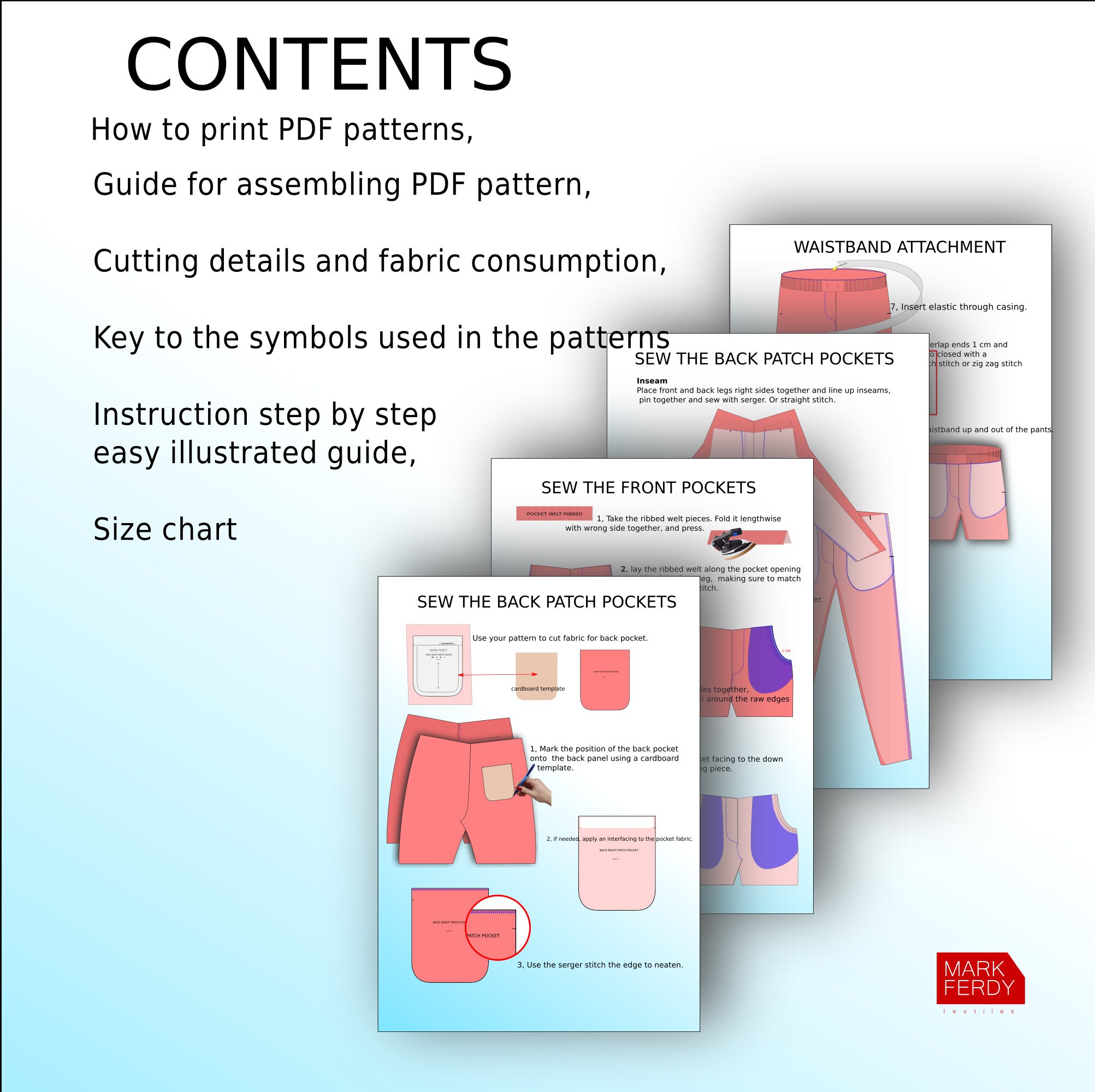 Jogger Pant men's PDF Sewing Pattern 8 Size Instant Etsy