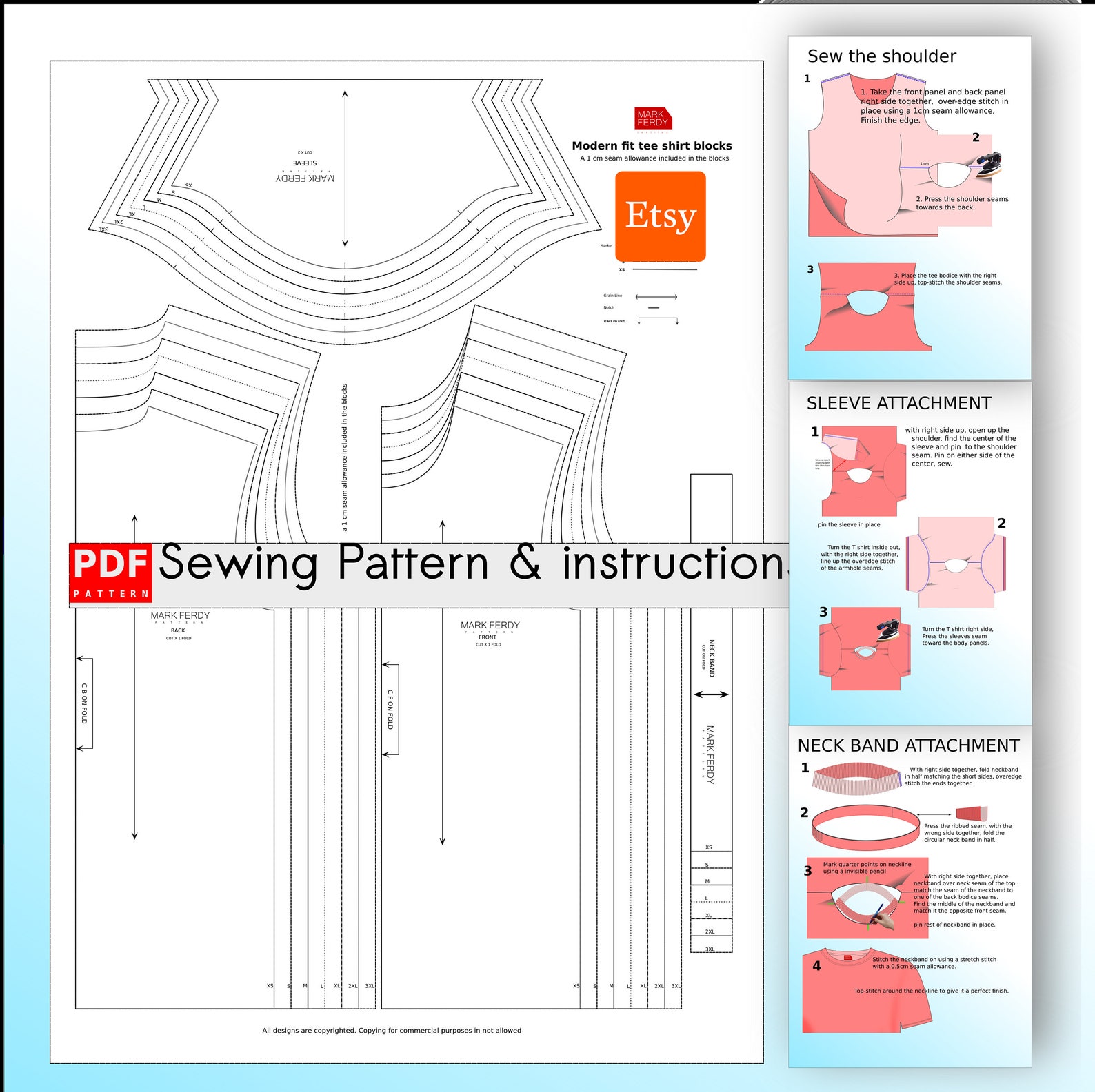 PDF T Shirts Sewing Pattern for Men XS / XXXL - Etsy