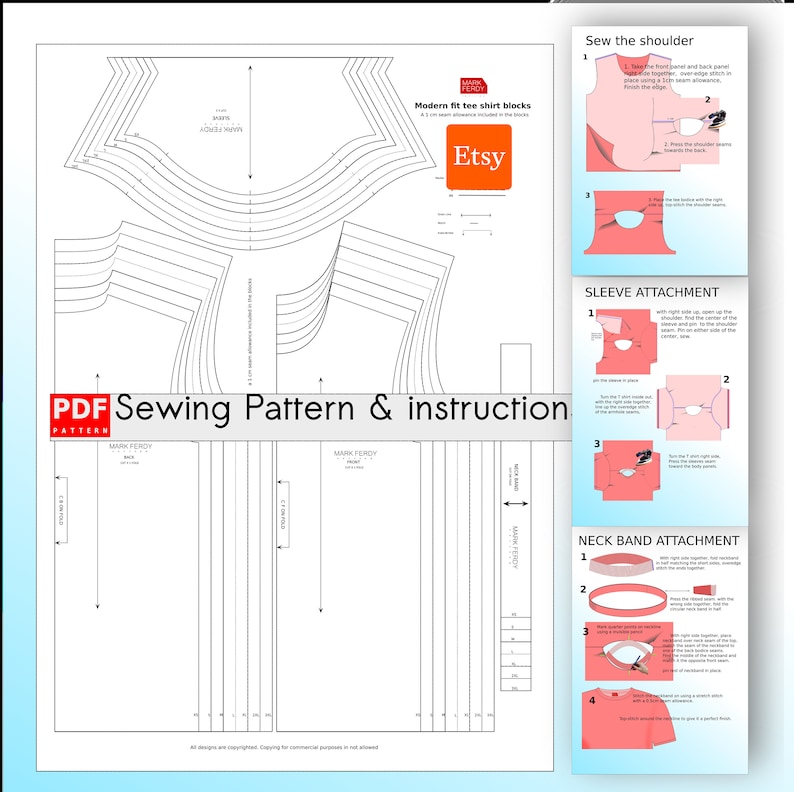 PDF T Shirts Sewing Pattern for Men XS / XXXL - Etsy
