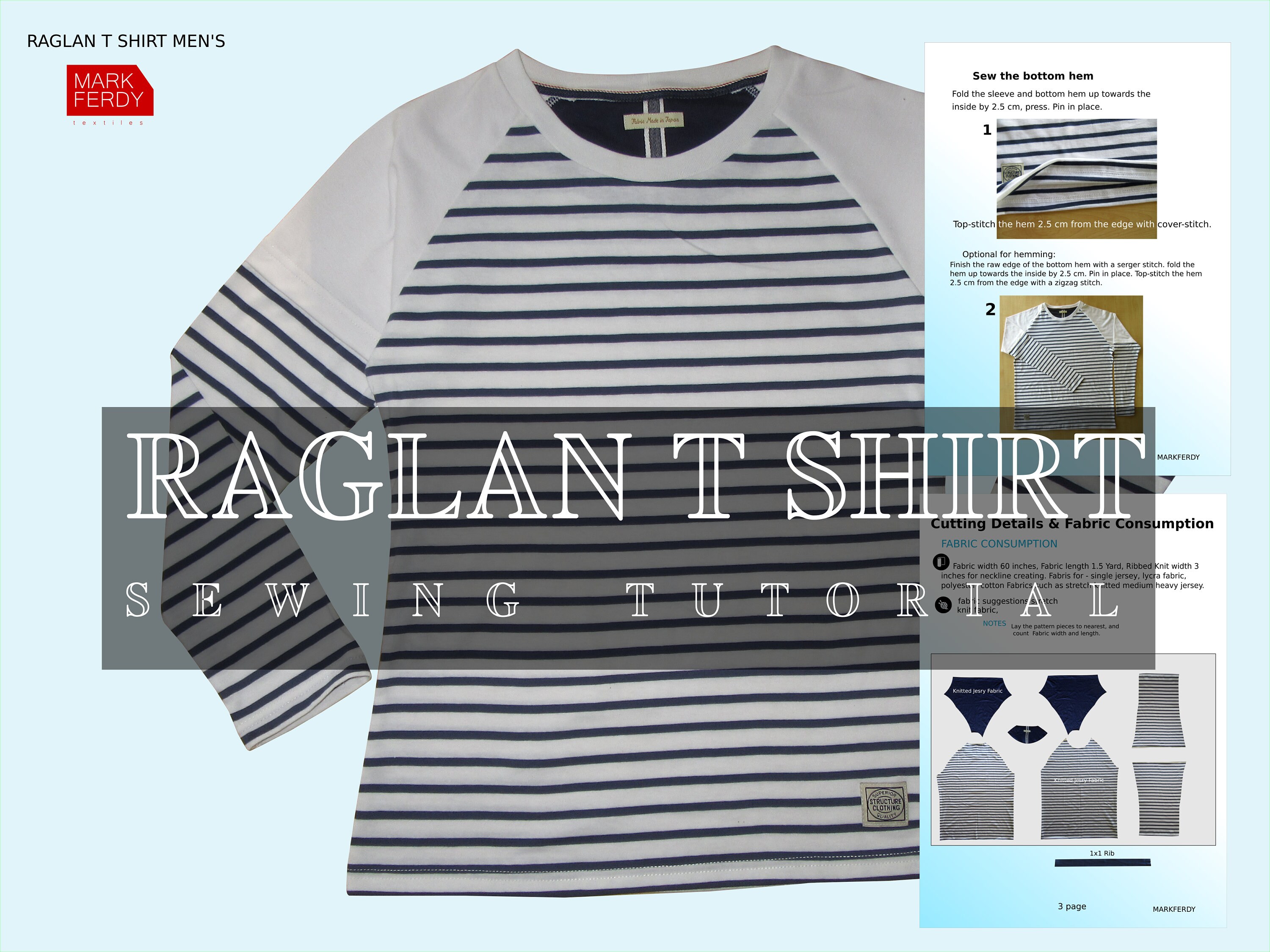 Raglan T-shirt Layered Long Sleeve Sewing Pattern for Women