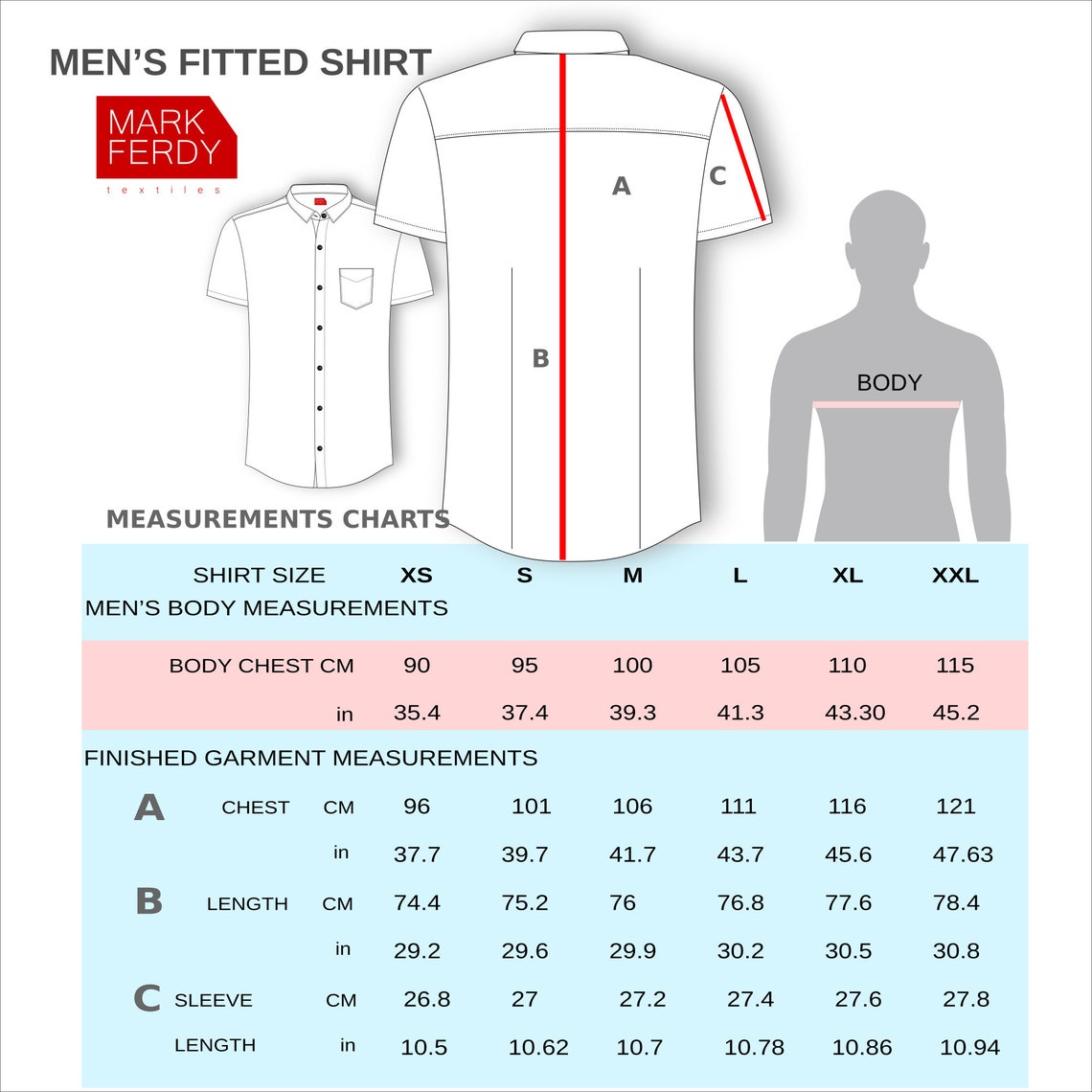 PDF Slim Fit Shirt Sewing Pattern for Men XS / XXL - Etsy