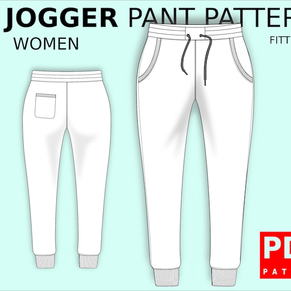 PDF Jogger Pant Sewing Pattern for women XS / 4XL