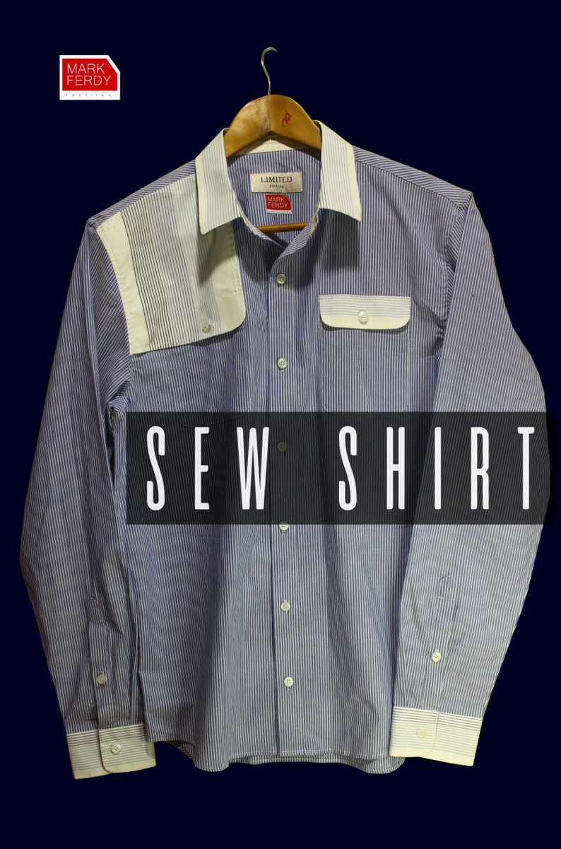 PDF Long Sleeve Shirt Sewing Pattern for Men XS / XXL image 2