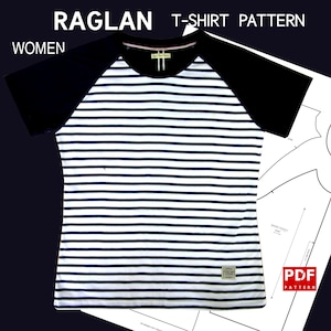 Raglan T-shirt Layered Long Sleeve Sewing Pattern for Women