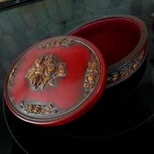 Vintage Ornate Jewelry Box French Gold Trinket Antique Jewelry Casket Christmas for wife