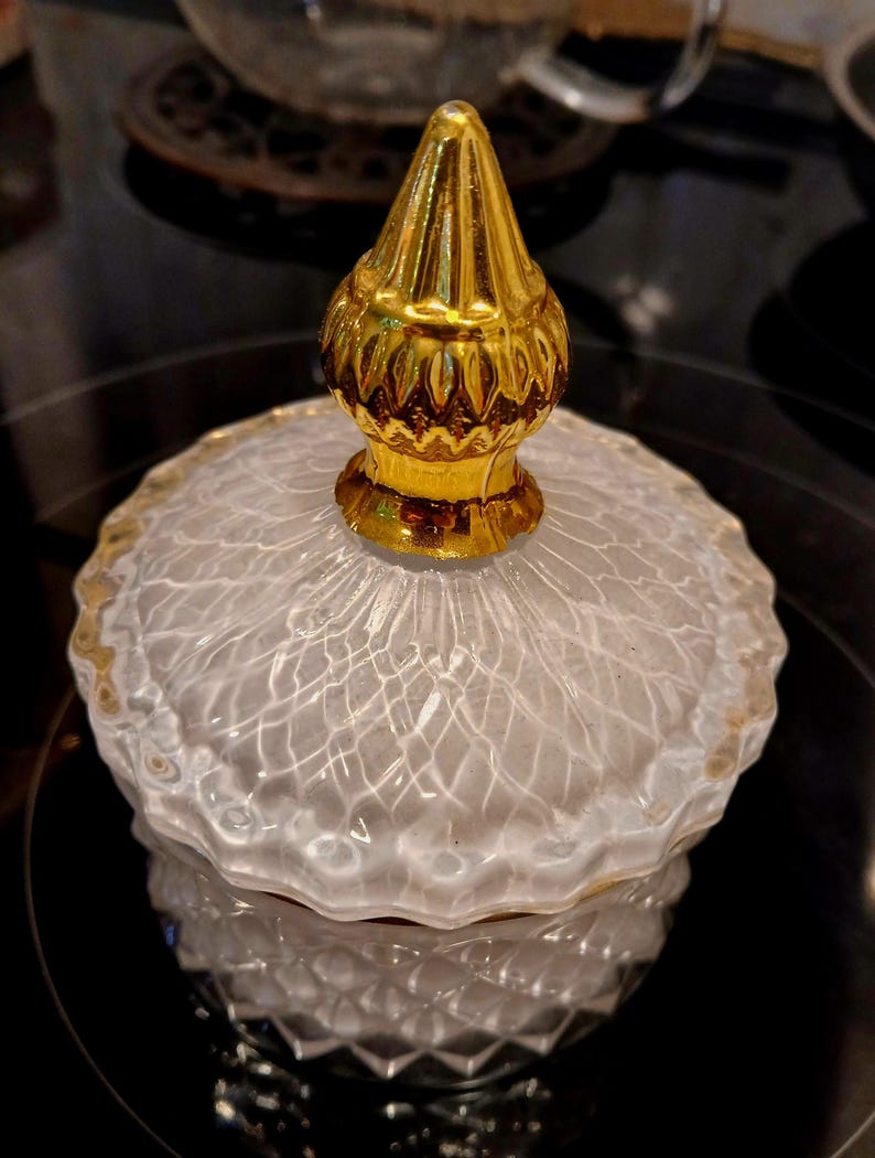 Vintage Ornate Jewelry Box French Gold Trinket Antique Jewelry Casket Christmas for wife image 4