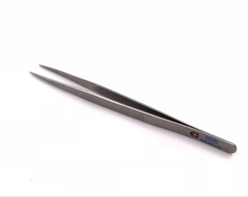 Swiss Tweezer With Antislip Teeth and Groove for Gems and Etsy