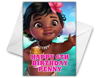 Personalised Disney Moana Birthday Card