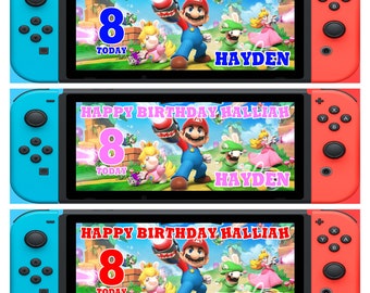 Super Mario DESIGN 2 Personalised Banner 160GSM Party Paper Birthday Switch Game