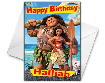 Personalised Disney Moana Birthday Card