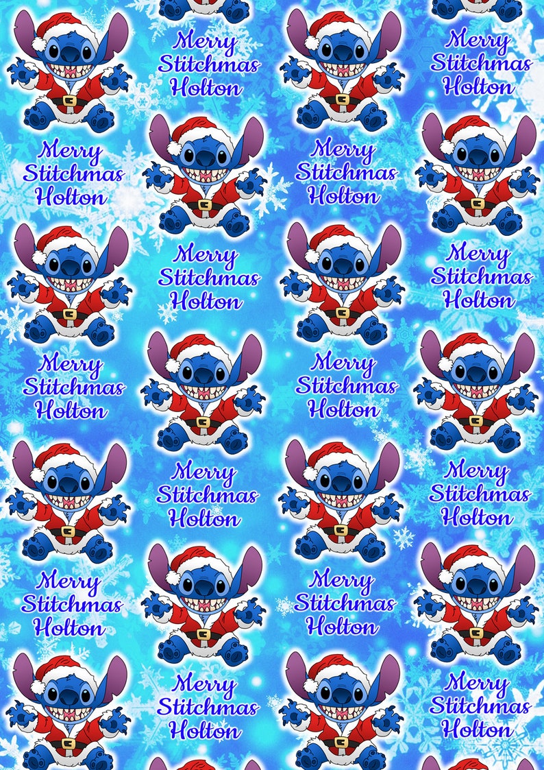 DISNEY STITCH Personalised Christmas Wrapping Paper Lilo & Etsy