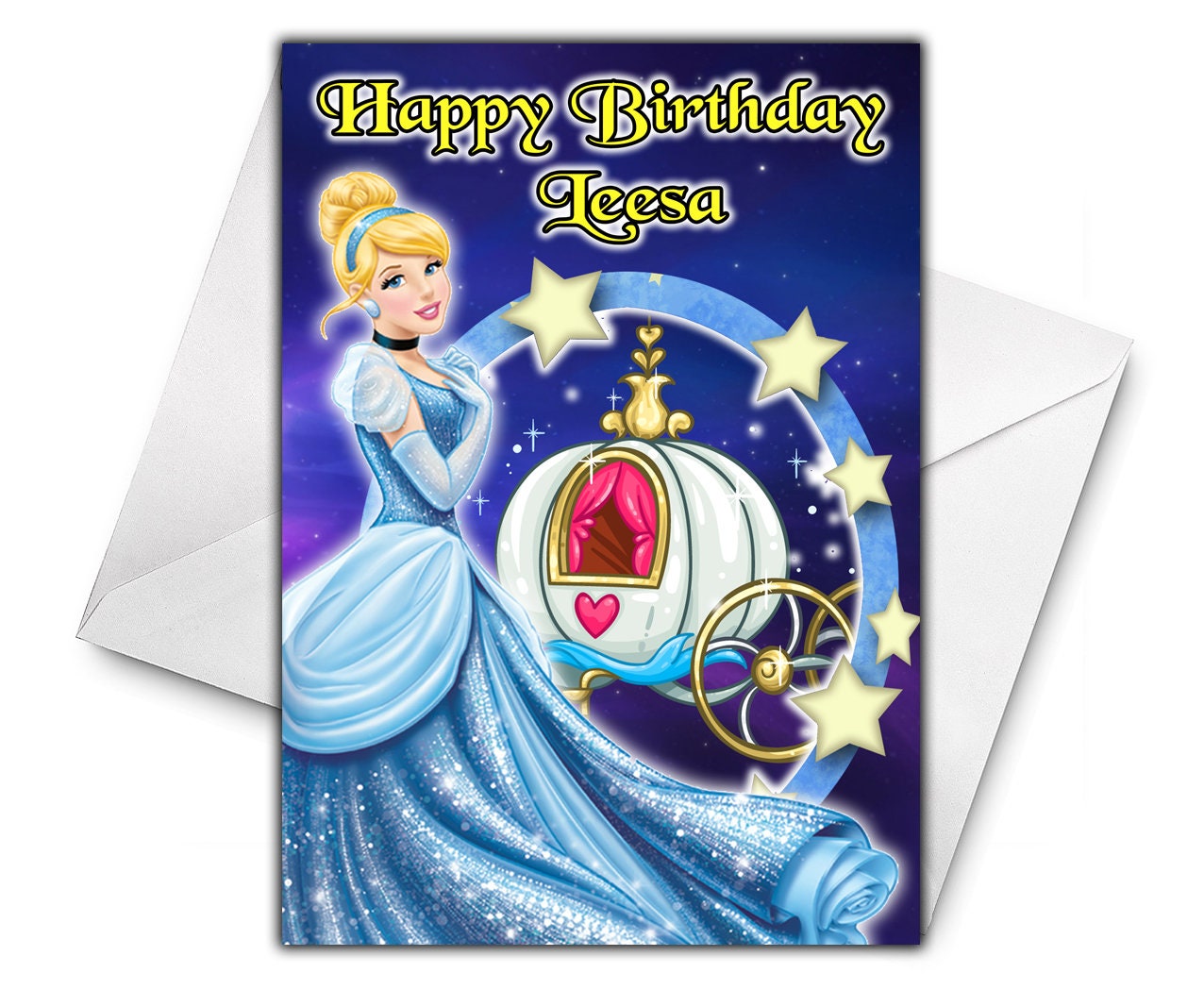 CINDERELLA Personalised Birthday Card Disney Princess Etsy