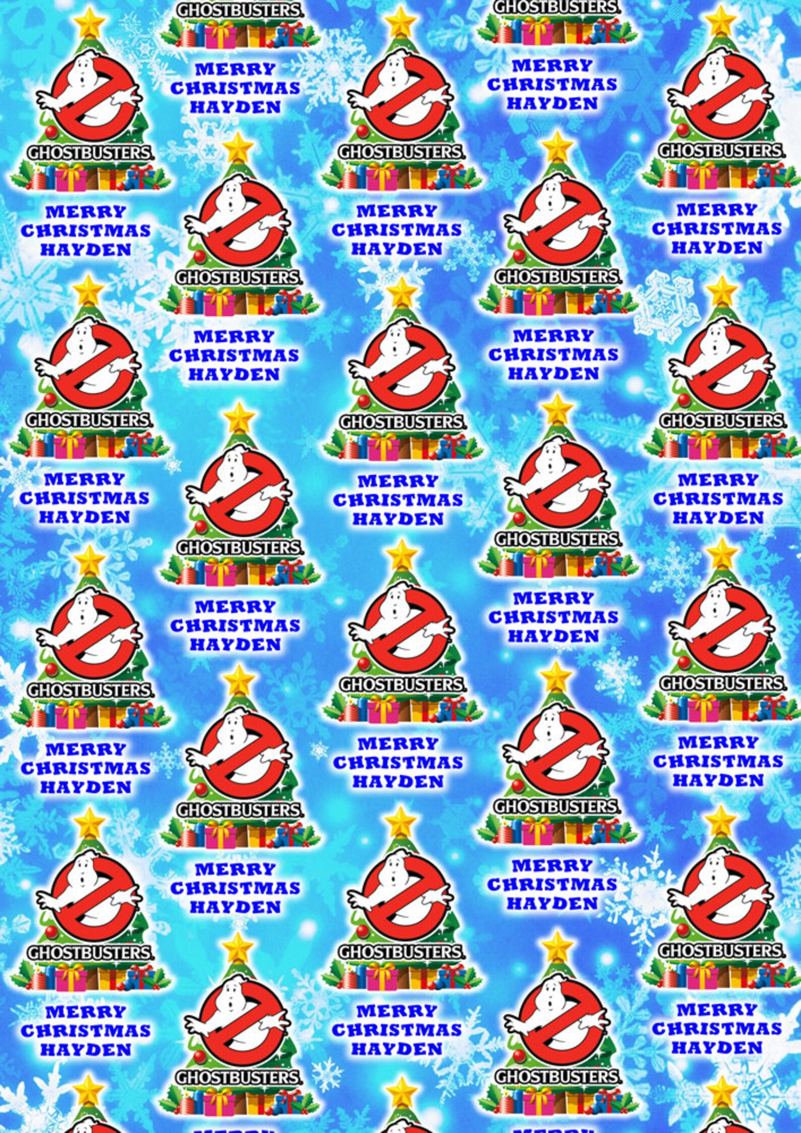 Ghostbusters personalised christmas wrapping paper etsy