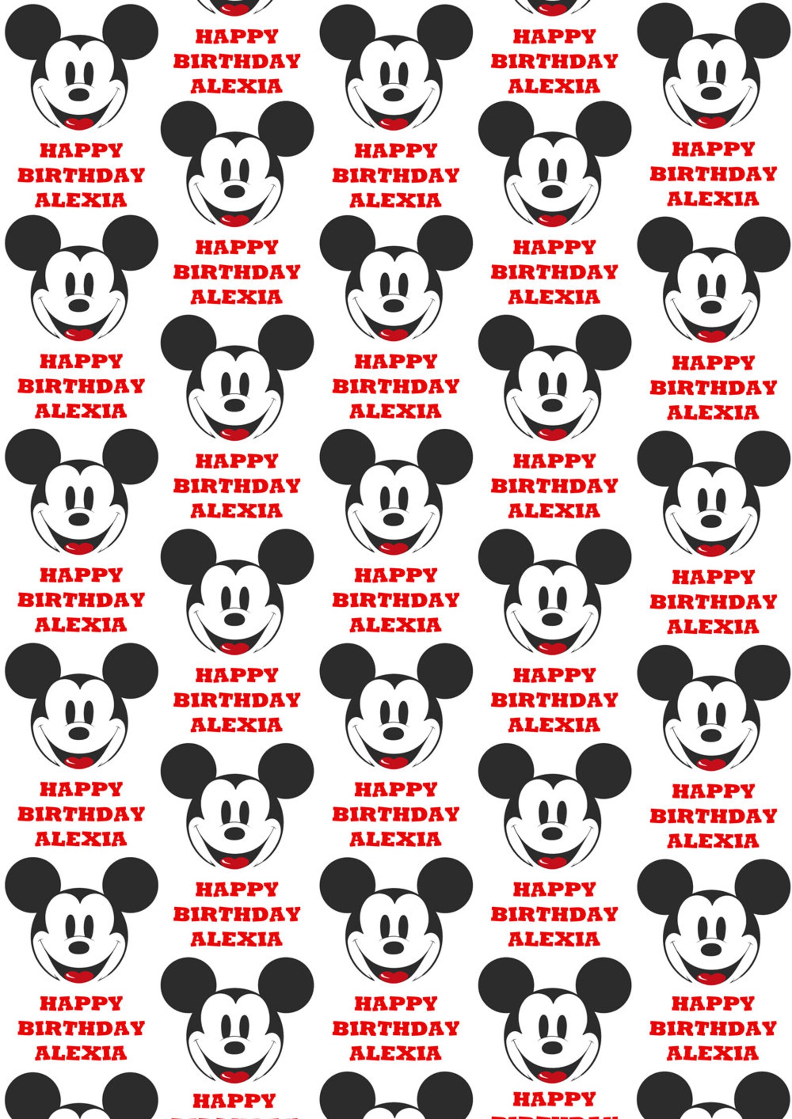 MICKEY MOUSE Personalised Wrapping Paper Mickey Mouse | Etsy