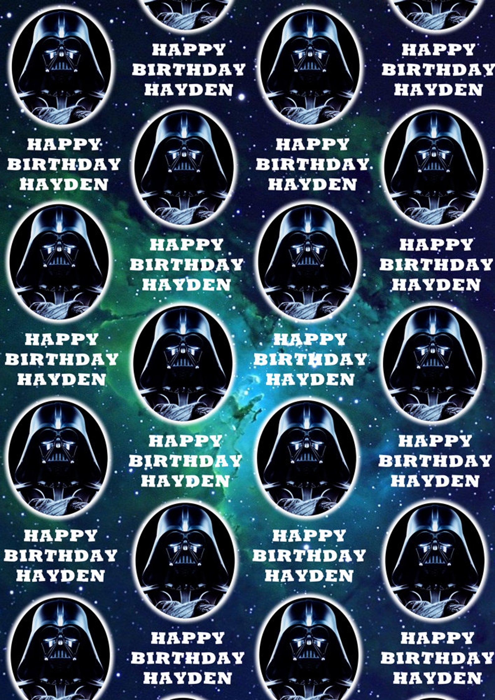 DARTH VADAR Personalised Wrapping Paper Star Wars Etsy
