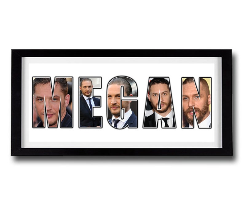 TOM HARDY Personalised Name Print Tom Hardy Wall Decor Choice of Frame Colour Fully Framed Tom Hardy Framed Print