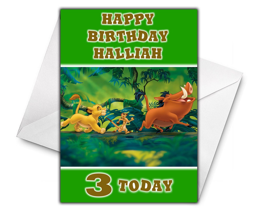 THE LION KING Personalised Birthday Card Disney Lion King | Etsy