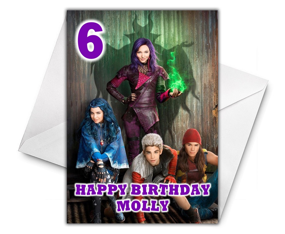 DESCENDANTS Personalised Birthday Card Disney Descendants | Etsy