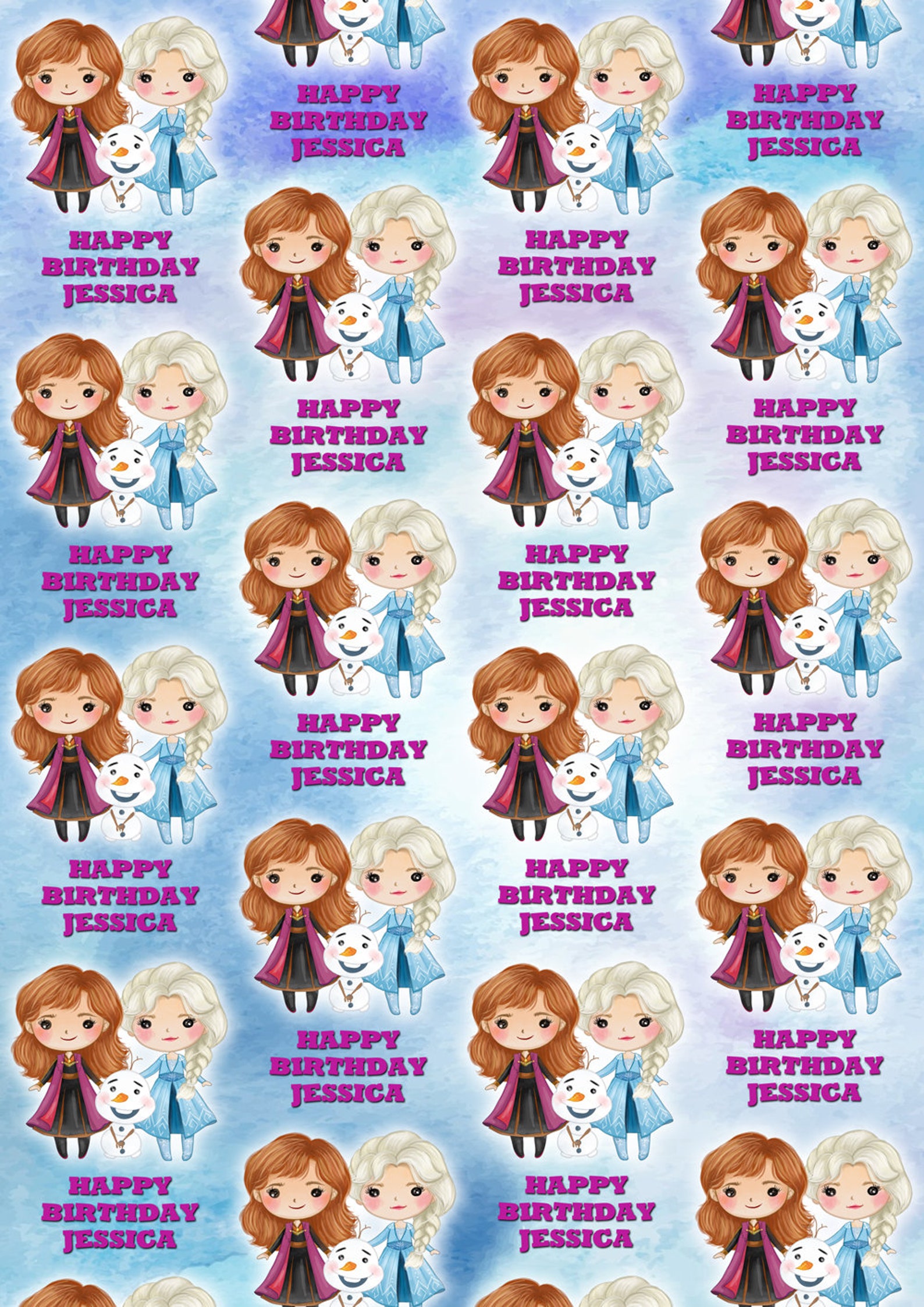 FROZEN Personalised Wrapping Paper Disney Frozen Etsy