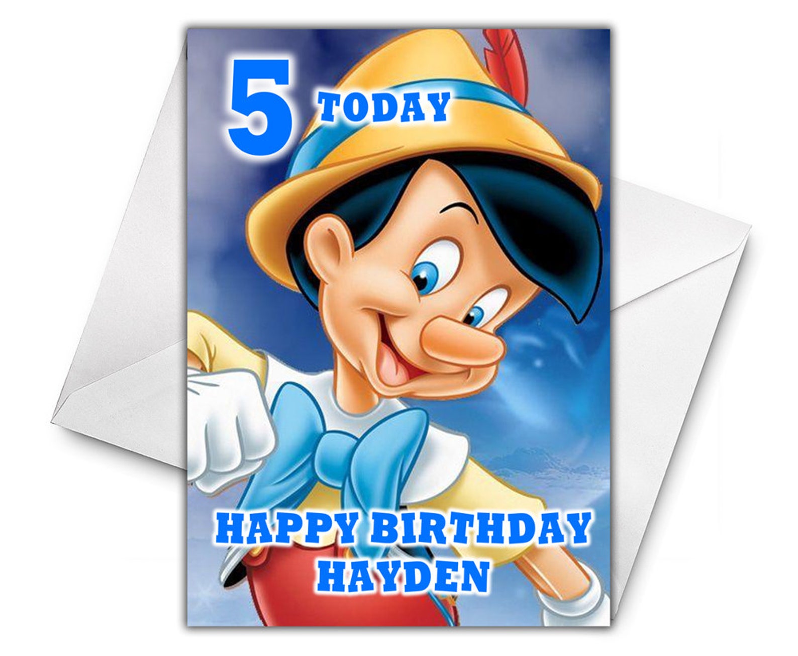 PINOCCHIO Personalised Birthday Card Disney Pinocchio | Etsy