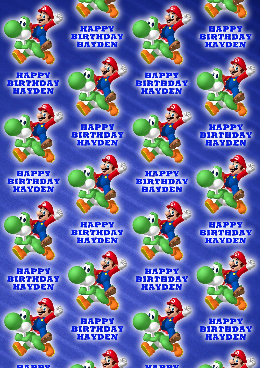 SUPER MARIO Personalised Wrapping Paper Super Mario Etsy