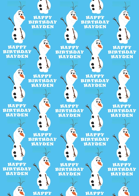 Anna and Elsa Olaf Personalised Gift Wrap Disney/'s Frozen Wrapping Paper