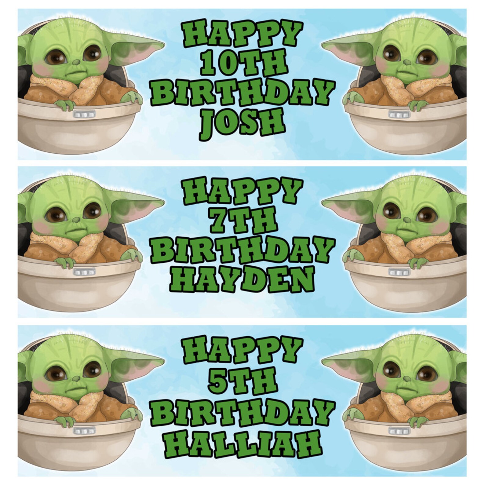 BABY YODA Personalised Birthday Banner Star Wars Personalized Etsy