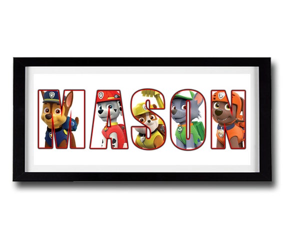 PAW PATROL Personalised Name Print Fully Framed Choice of | Etsy UK