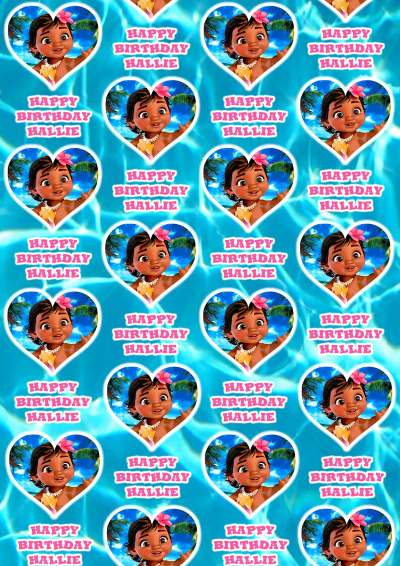 DISNEY MOANA Personalised Wrapping Paper Disney Moana | Etsy