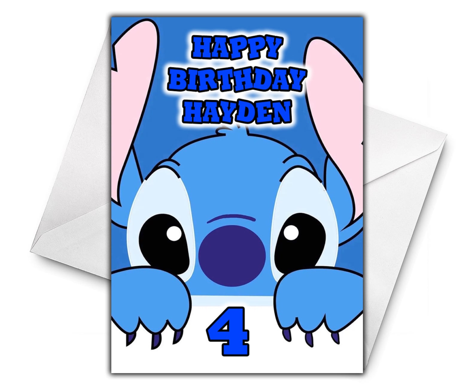 DISNEY STITCH Personalised Birthday Card Disney Lilo And Etsy