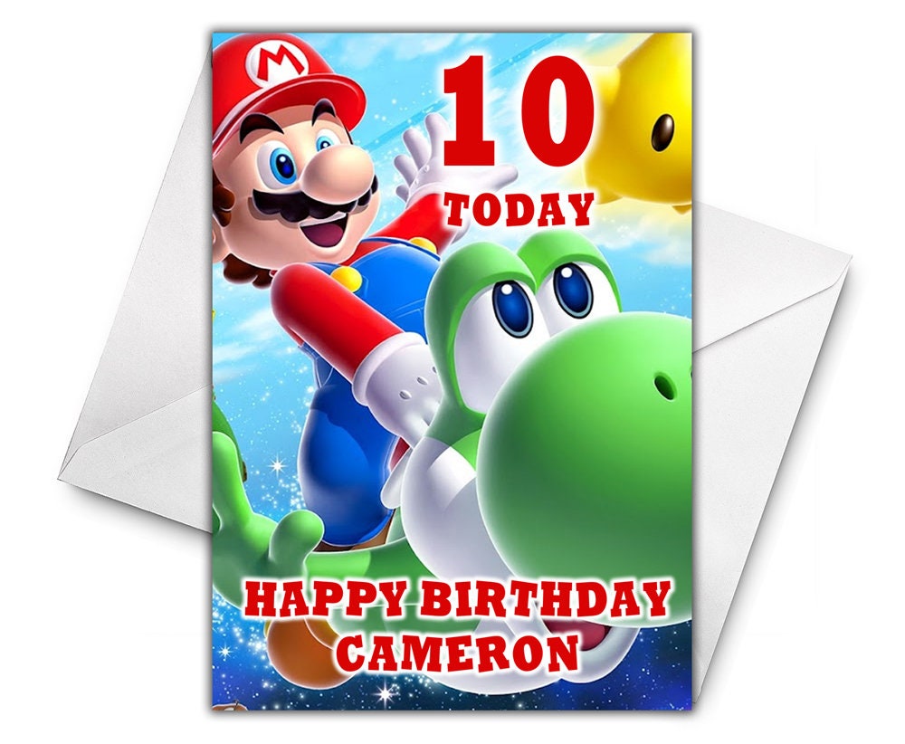 Mario Birthday Card
 SUPER MARIO Personalised Birthday Card Super Mario