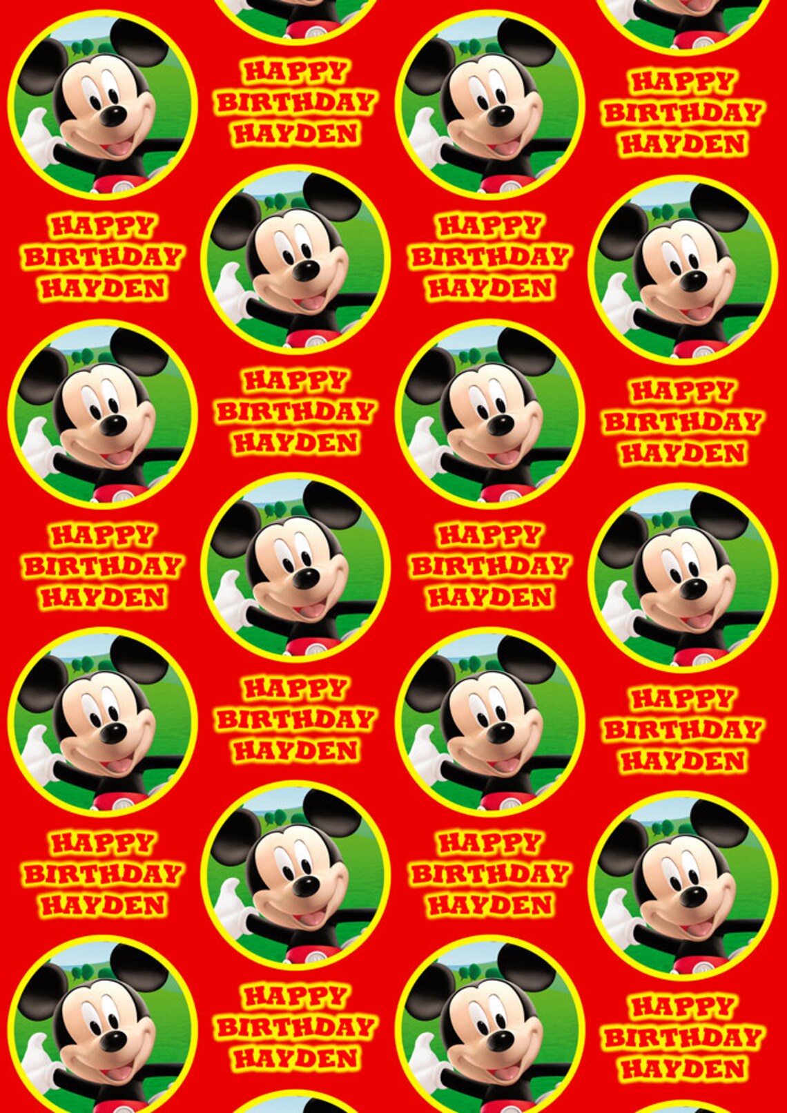 MICKEY MOUSE Personalised Wrapping Paper Mickey Mouse Etsy