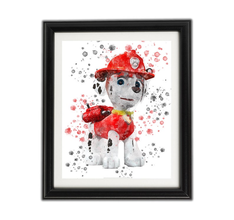 MARSHALL PAW PATROL Watercolour Artwork Paw Patrol Etsy