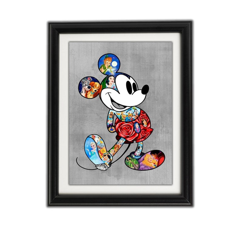 MICKEY MOUSE Framed Print Mickey Mouse Silhouette Wall Etsy