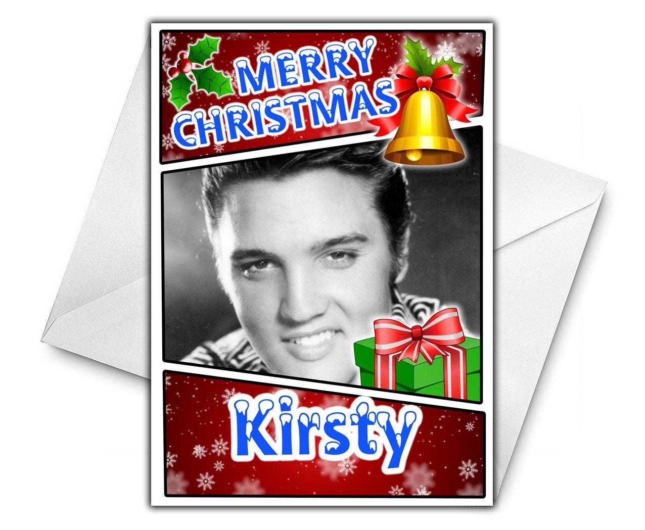 ELVIS PRESLEY Personalised Christmas Card Elvis Presley Etsy