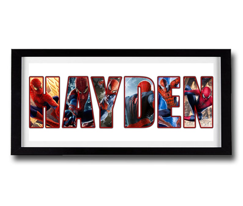 SPIDERMAN Personalised Name Print Spiderman Wall Decor Etsy