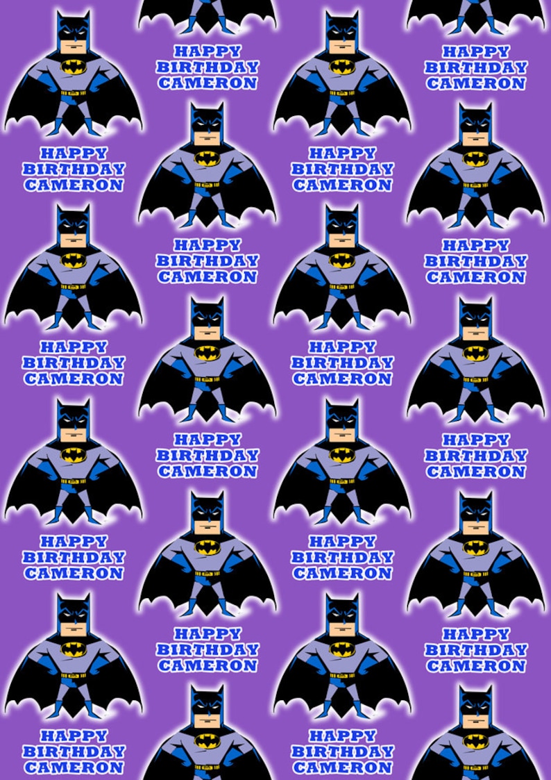 BATMAN ANIMATED Personalised Wrapping Paper Batman Etsy