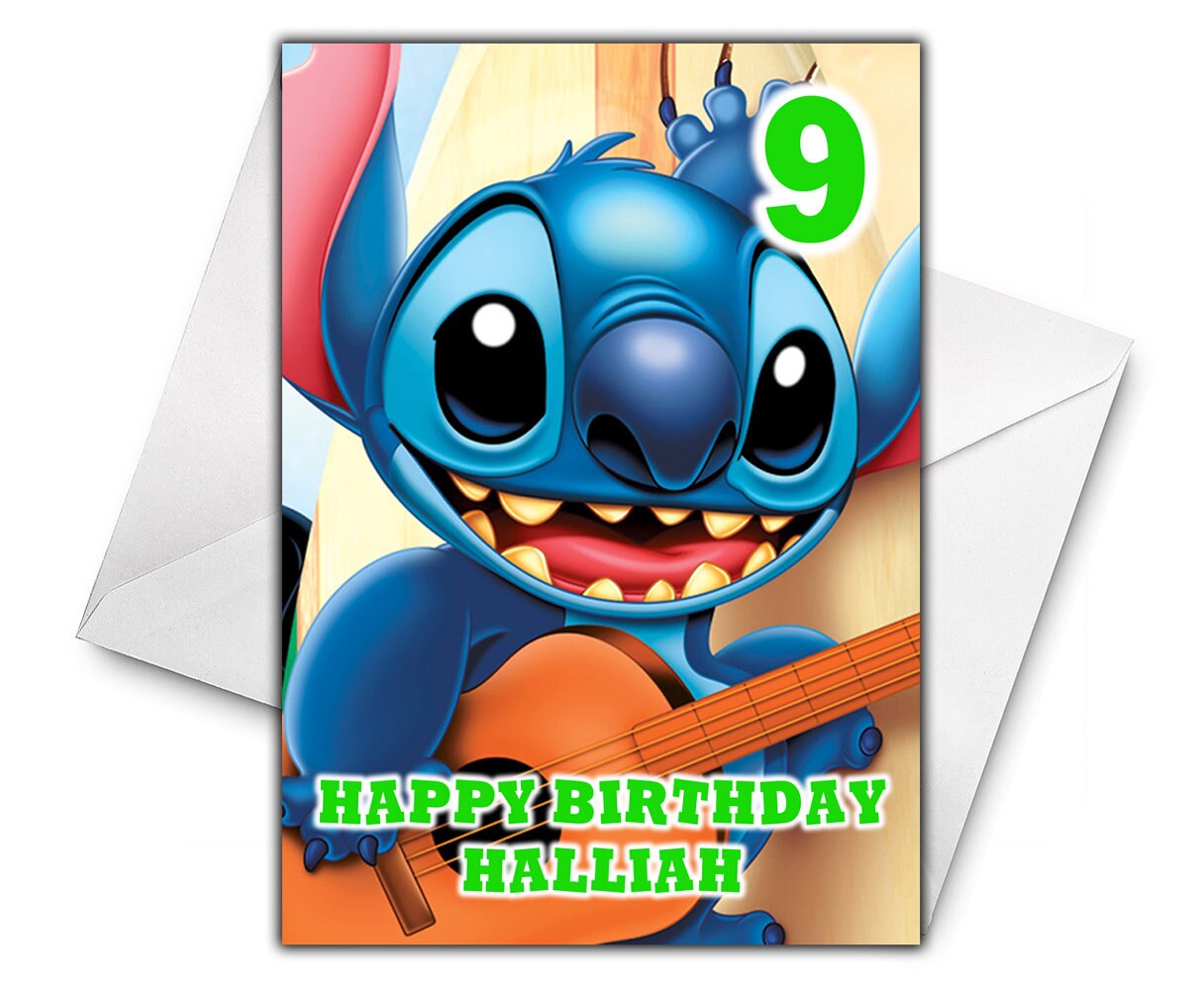 LILO AND STITCH Personalised Birthday Card Disney Lilo And | Etsy
