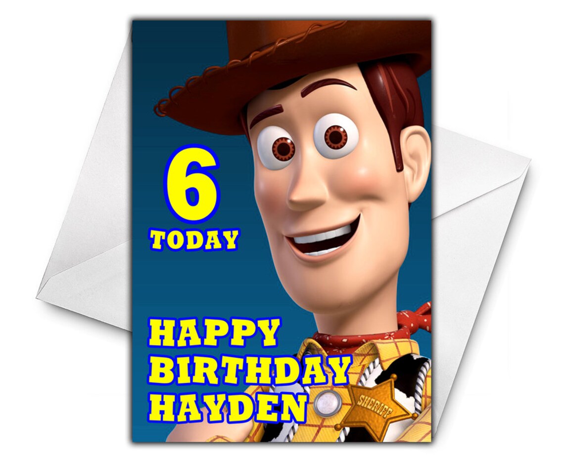 WOODY TOY STORY Personalised Birthday Card Disney Toy Story | Etsy