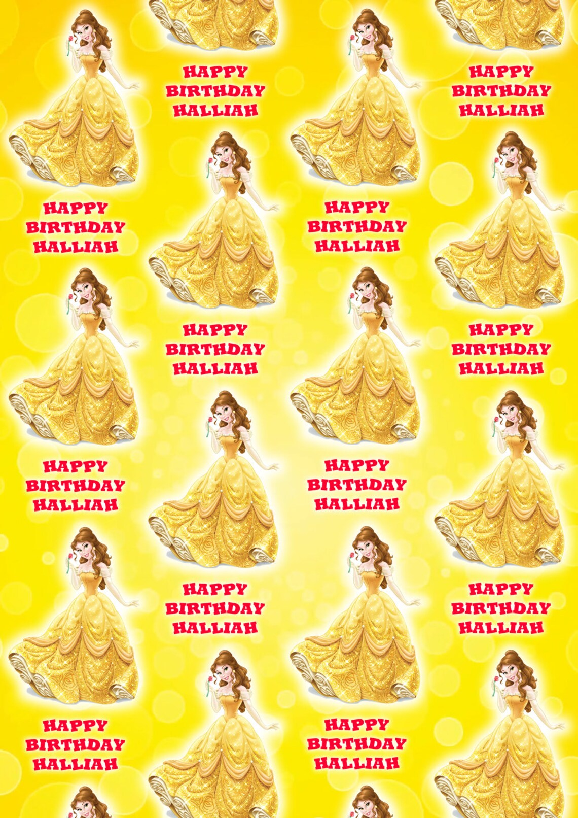 PRINCESS BELLE Personalised Wrapping Paper Disney | Etsy