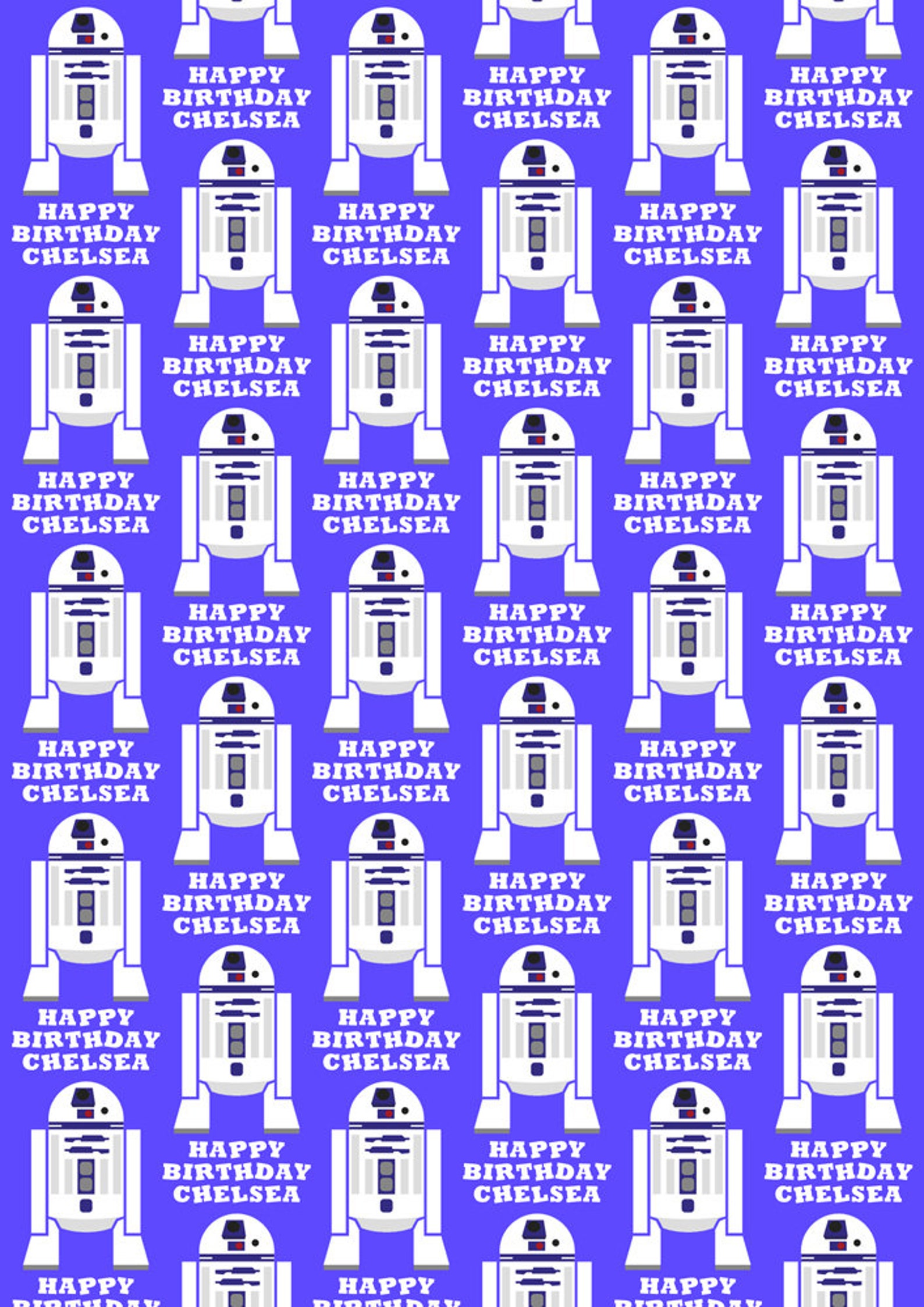 R2D2 STAR WARS Personalised Wrapping Paper Star Wars Etsy