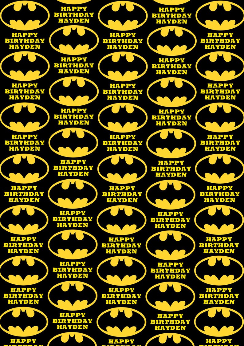 BATMAN Personalised Wrapping Paper Batman Personalised Gift Etsy